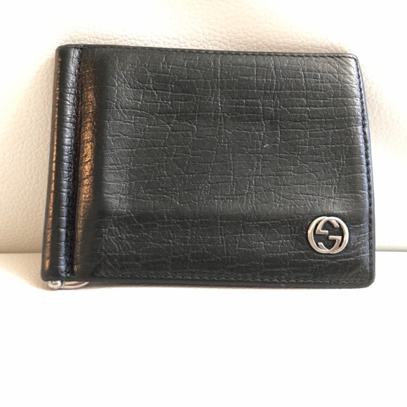 Gucci Accessories | Gucci Mens Wallet Black Money Clip Card Holder | Poshmark